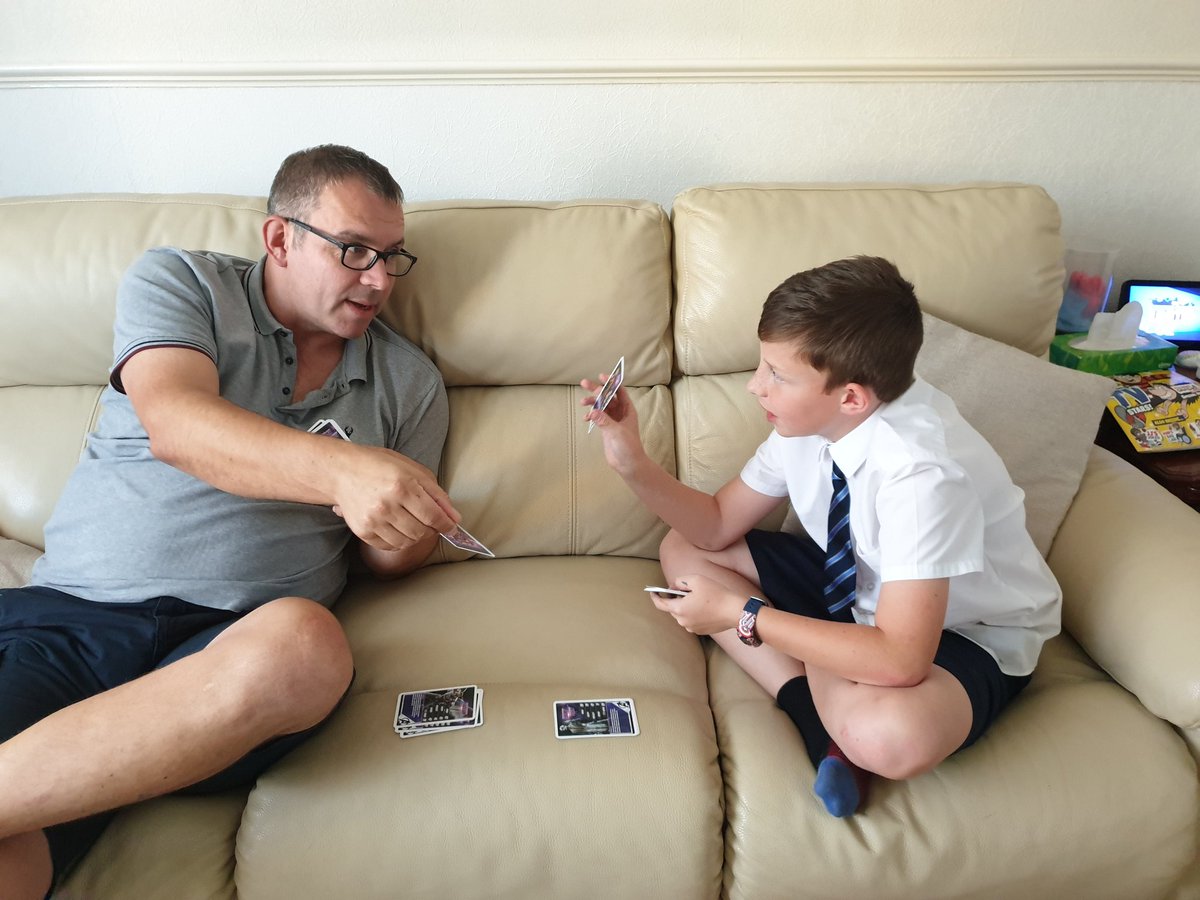 Nikki15797915's tweet photo. Summer reading adventure is underway @mattheweduk  with Luke and daddy playing a game of Avengers End Game Top Trumps. Needless to say Luke is winning. https://t.co/tm59eGPx4C