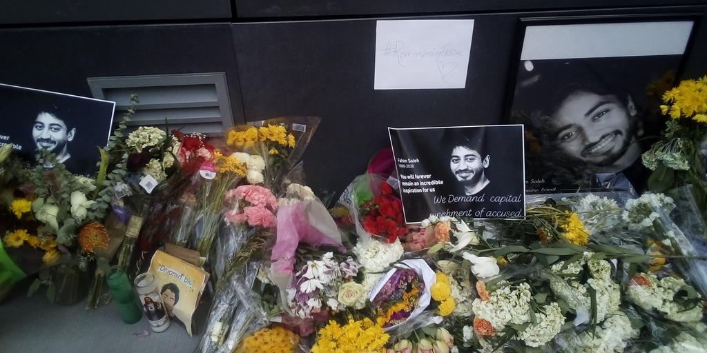 EastHudsonSham's tweet photo. @fahims #rememberingfahim memorial outside #FahimSaleh's #lowereastside #nyc building where he was murdered
#gokada #tyresehaspil #Manhattan #newyorkcity #newyork https://t.co/YonFmi0aOj