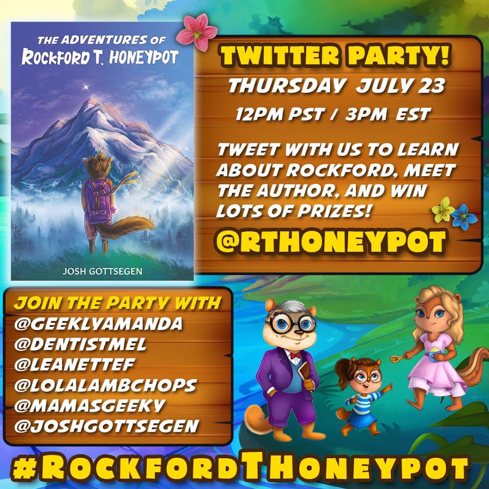 leanettef's tweet photo. Join us this Thurs. @ 3pm ET for a #RockfordTHoneypot #TwitterParty! We have lots of fun &amp; #prizes planned.

Looking forward to hanging w/@RTHoneypot author @joshgottsegen &amp; co-hosts @MamasGeeky, @LolaLambchops, @asthebunnyhops, @dentistmel 
 &amp; @geeklyamanda - Tweet you there! AD https://t.co/qEHlv5OopB