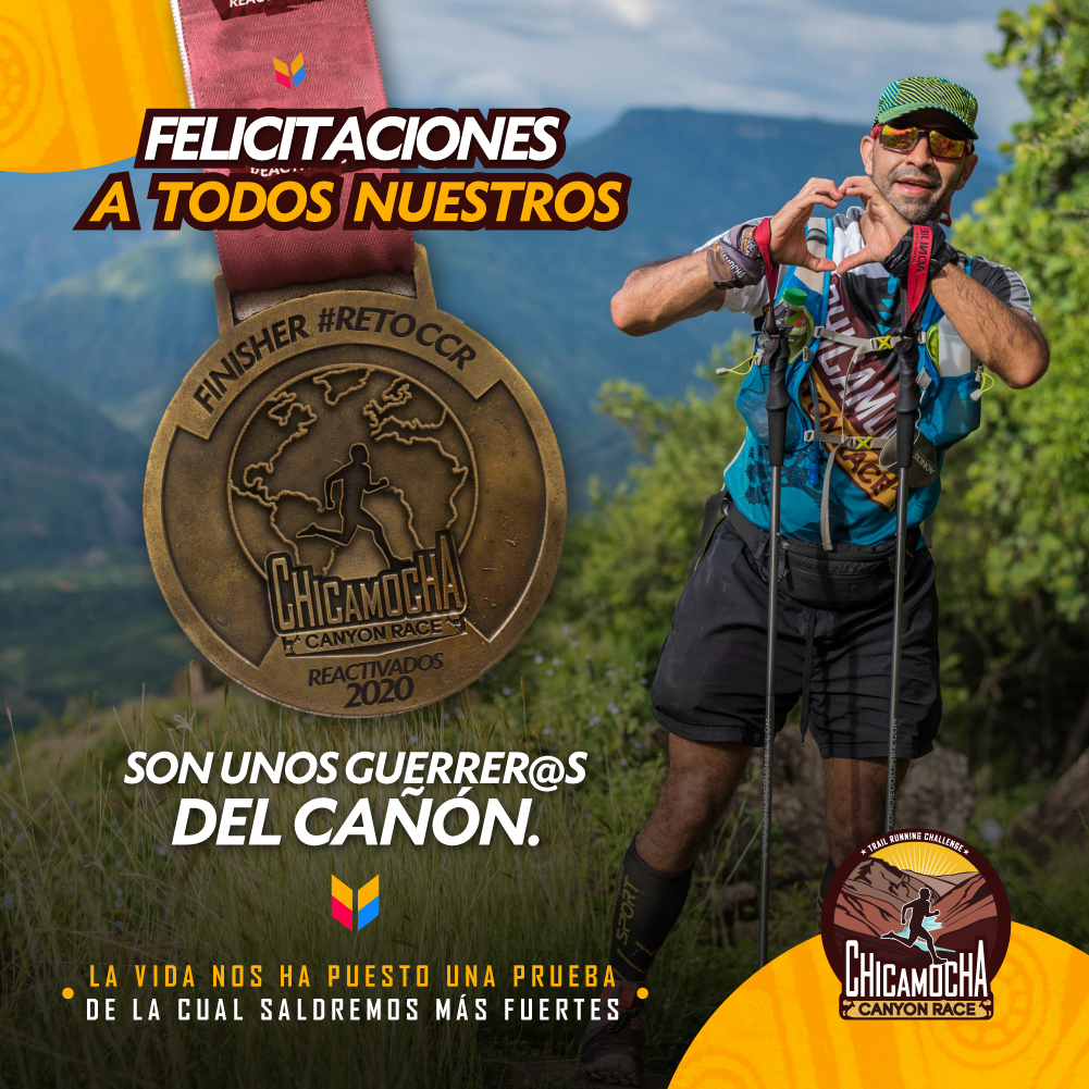 ChicamochaRace's tweet photo. ¡Gracias por creer !
Hay quienes ven esta prueba como una catástrofe pero nosotros elegimos verla como una oportunidad.
Oportunidad para cuidar nuestra mente y cuerpo.
Los esperamos con los brazos abiertos en nuestra próxima versión 2021. 

#ChicamochaCanyonRace #trailrunning https://t.co/hkMTkoGmSv