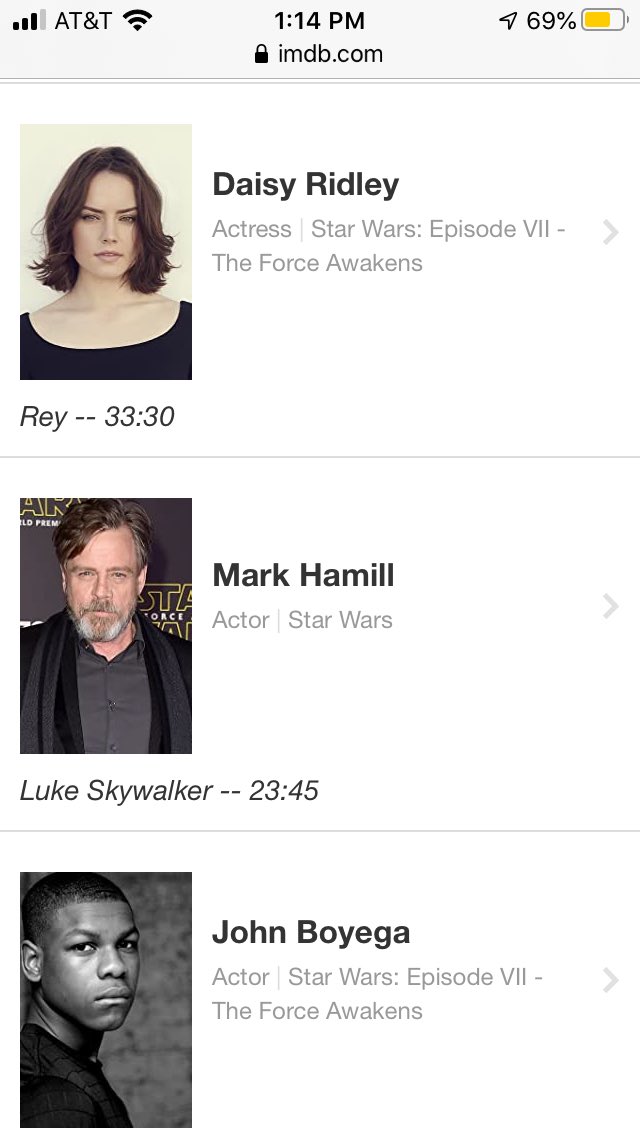 The screentime breakdown from TFA and TLJ respectively is shown below. Screentime IS a good reflection of importance of a lead in a film but there’s a lot to take into account, such as the structure of the movie itself. Screentime is NOT a reflection of character development.