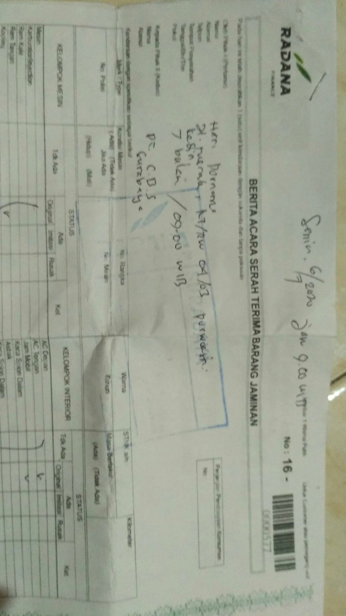 prabuair's tweet photo. @LaporPresiden
Lapor pak mobil saya tetap di ambil oleh radana finance, pinjaman 75jt, suruh lunasi 75jt padahal sudah saya bayar 17x cicilan mohon bantuannya Bapak Presiden yang terhormat. https://t.co/HtRGhIhHp0