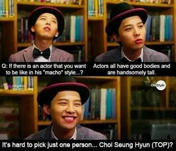 okay jiyong we know you love him and you're his number one fan 