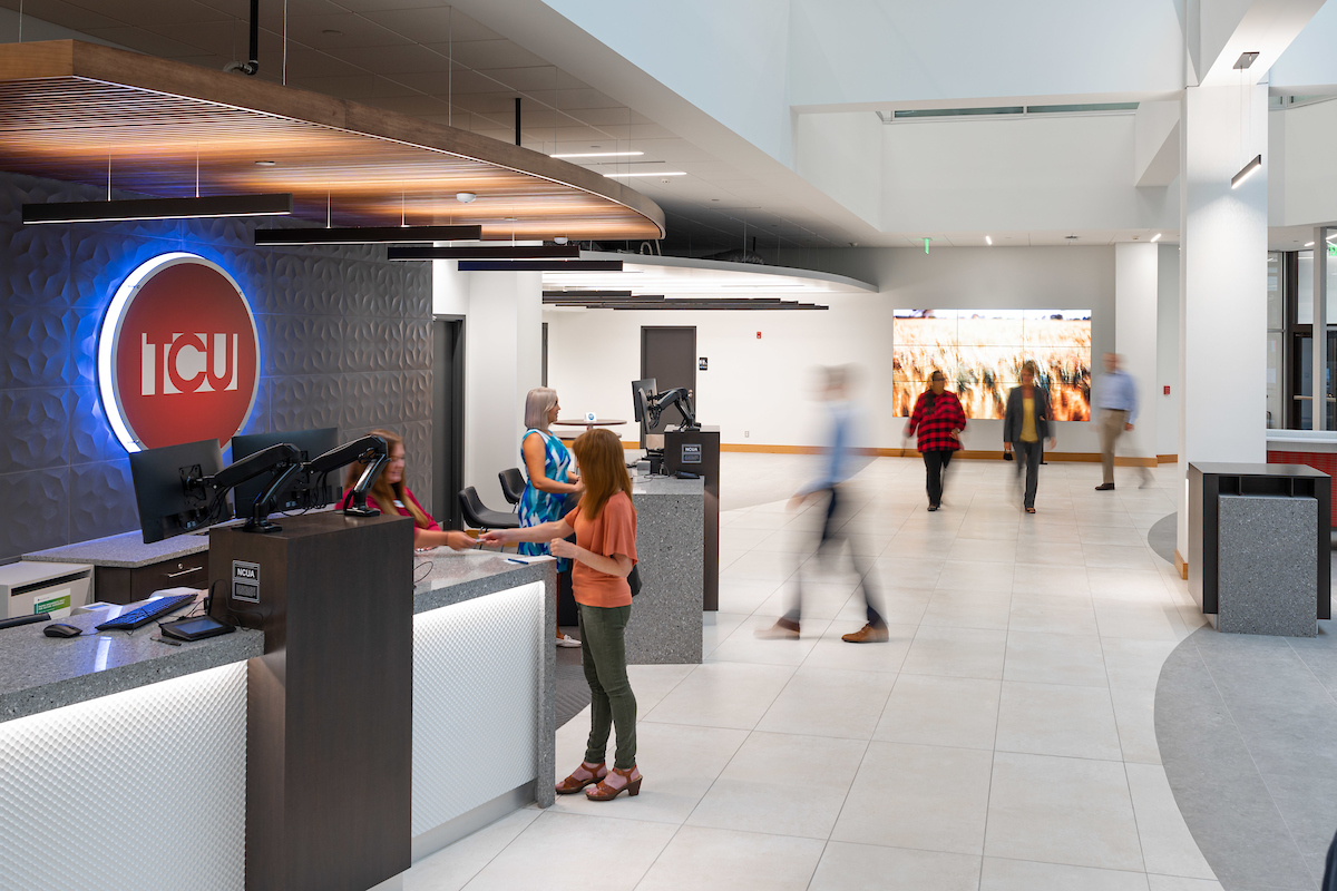 TCU’s renovated Corporate Service Center in downtown South Bend is now open! Hand sanitizers, signs about social distancing and team members wearing face coverings were not part of the project, but they are in place for the safety of members who visit.