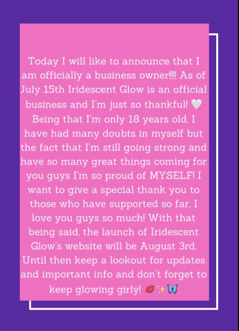 niyah_2101's tweet photo. This is my first time talking about Iridescent Glow on Twitter but I will like to announce that I am officially a business owner at 18 years old!!! My makeup business is something I want others to be inspired by! 💋✨ https://t.co/isNfkdLGNy