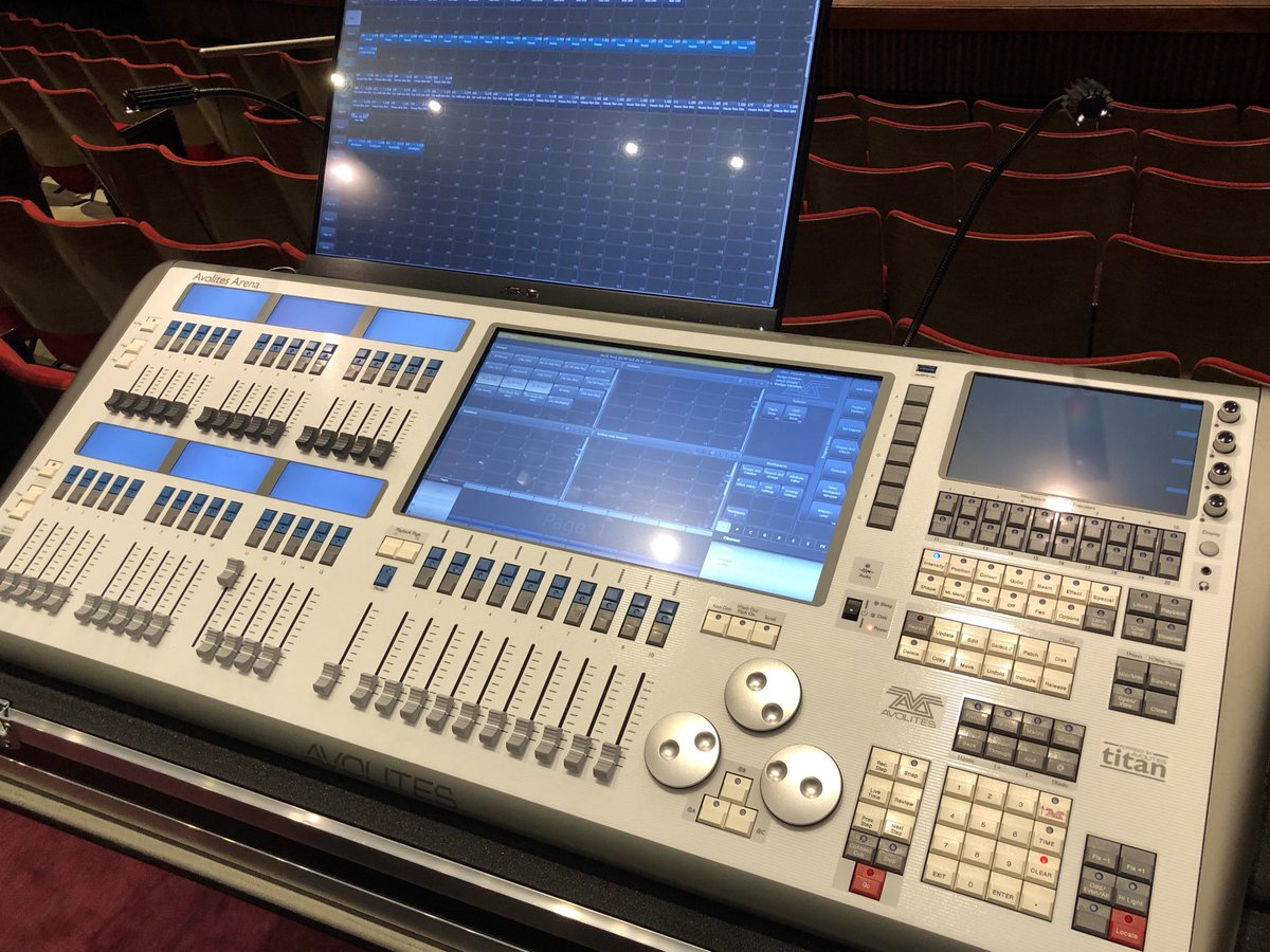 junglebrian's tweet photo. New lighting console at work. Thank you ⁦@IronmanSound⁩. Looking forward to learning and playing with this ⁦@AvolitesLtd⁩ Arena. https://t.co/ATAZSYQ04t