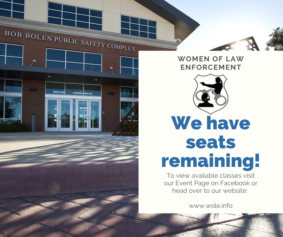 Good afternoon! Conference classes posted last week and we have added them to our events calendar on Facebook for quick access. Remember to book only ONE class per day (these are 8-hour classes)! Don't wait to snag your spot! wole.info #womenoflawenforcement