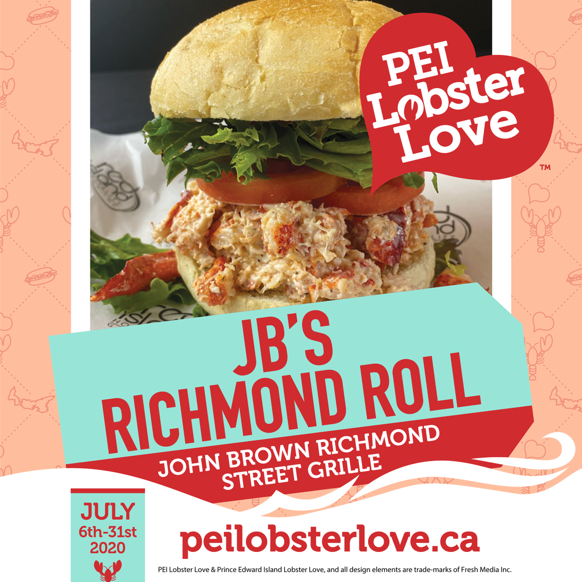 JB's RICHMOND ROLL at <a href="/johnbrowngrille/">John Brown Grille</a>

5 oz #PEILobster mixed with Mayonnaise served on a Potato Scallion Bun topped with Mixed Greens and Sliced Tomato. Ask about their #GF option! 🦞

Try JB's Richmond Roll today &amp; cast your vote at peilobsterlove.ca/view/jbs-richm…