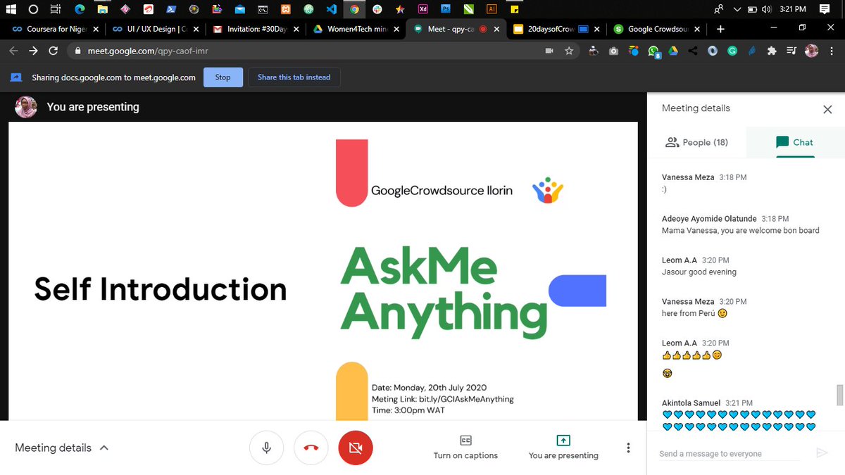 zaarab001's tweet photo. Officially kick off #20DaysofCrowdsouce 

Thanks to @verma_aish for supporting this fun challenge 

#GoogleCrowdsource #GoogleCrowdsourceNigeria #GoogleCrowdsourceIlorin https://t.co/paPjCDJSmv