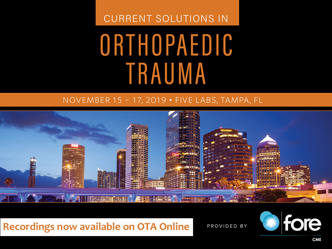 otatrauma's tweet photo. OTA Online just added new videos! 

Watch recordings from Current Solutions in Orthopaedic Trauma that occurred in Tampa, Fl in November 2019. 

View now at https://t.co/j720jwEdDY

#orthopaedics #traumasolutions #labcourse #OTAOnline #onlineeducation #orthotwitter https://t.co/JMHLLubwZV