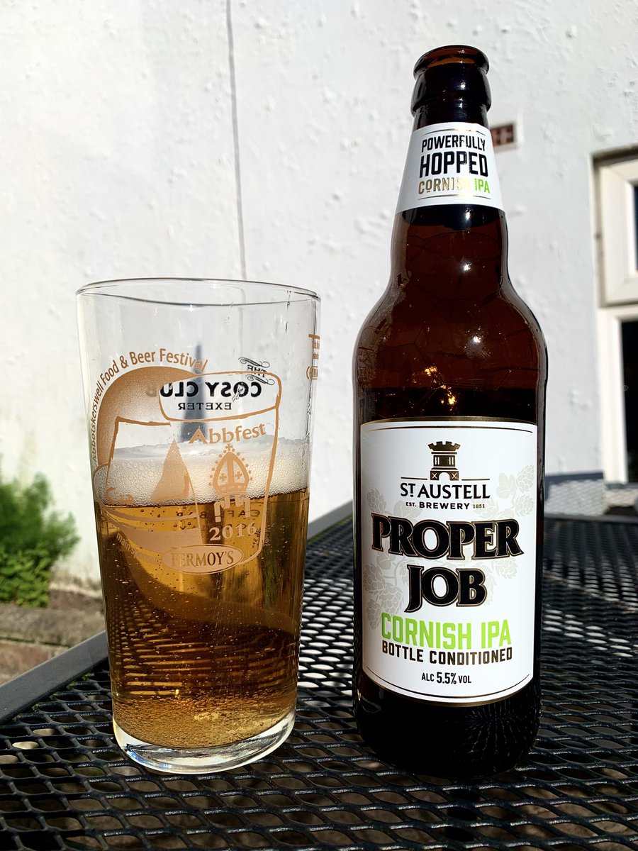 PRScredda's tweet photo. Proper Job? Don’t mind if I do! #properjobale @StAustellBrew https://t.co/tk94xT9YqE