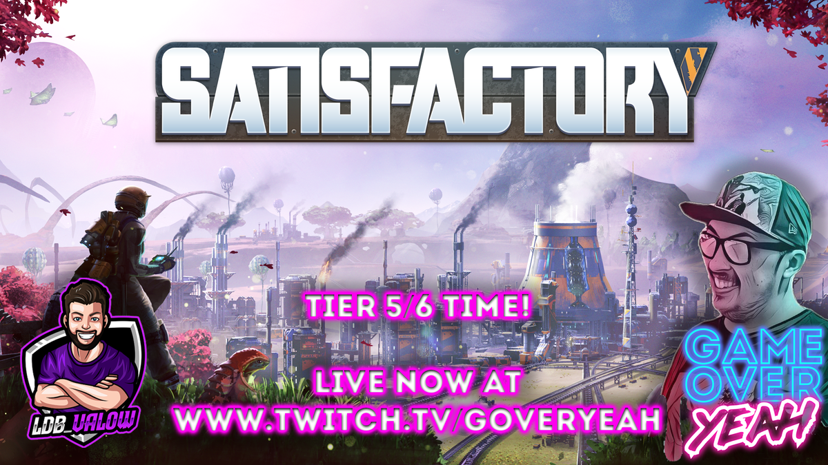 Goveryeah's tweet photo. Getting started on tier 5/6 on our Desert co-op save on Satisfactory - Live now
https://t.co/TY3A3Bw1jT
#Twitch
#GameOverYeah
#Satisfactory https://t.co/jFI3sWYt6s