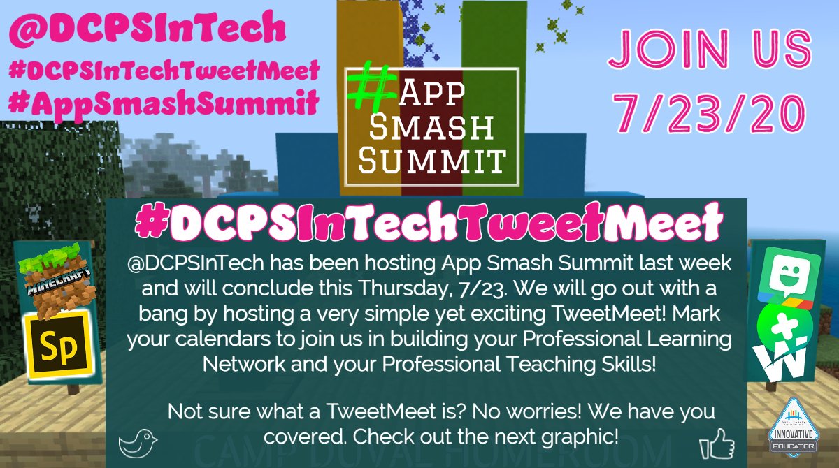 Get your 🗓 out! As we begin to prepare for this school year, 🏫or💻, our students will be 🤩to see new &amp; innovative opportunities in your classroom!🎉 Be bold!💯 Be brave!💪🏽 Join us 7/23/20 #AppSmashing on Twitter! Who will we 👀there?#DCPSInTechTweetMeet #DCPSAppSmashSummit