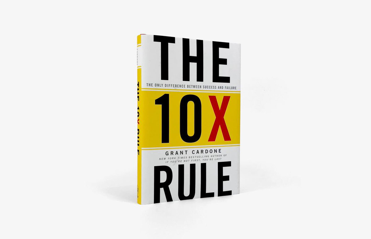 قاعدة العشر اضعاف، ما هي ؟ وكيف ستحقق أهدافك من خلالها؟ 

يذكر جرانت كاردون في كتابه The 10X rule قاعدة مهمة جداً لتحقق النتائج التي ترجوها، تتلخص في القانون التالي: 
الجهد المبذول * 10 = النتائج المرجوة. 

كيف تطبقها؟ 
تابع #الثريد