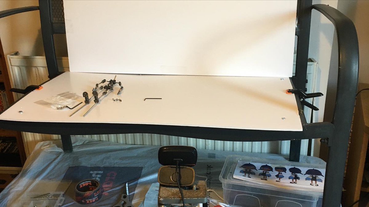 HannahHalliwel2's tweet photo. Practising doing some stop motion animation with an armature at home. I’m sure my mother is absolutely thrilled that I’ve stolen her garden bench and table to use as a makeshift animation stage... #animation #stopmotion #ArtistOnTwitter https://t.co/4gJNN0miAy