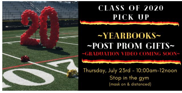 wehsflames2020's tweet photo. Come get your yearbooks! Stop by school on the 23rd to get your book and see all of the memories we made this year! https://t.co/gZKrAnIbWR