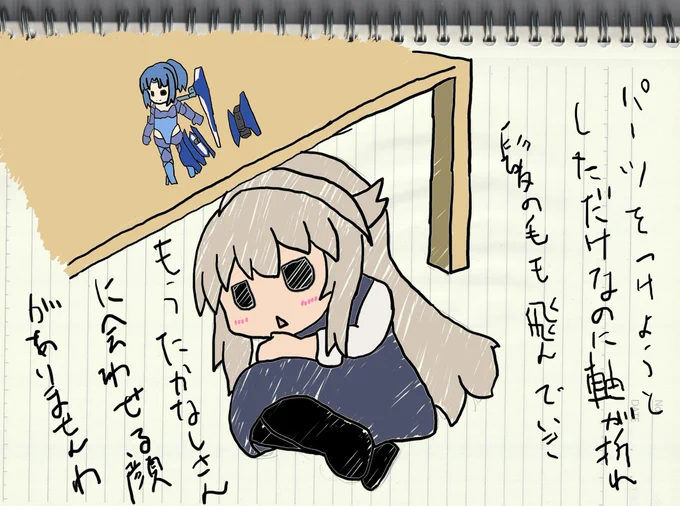 部品壊していじけるちえりちゃん #紺堂地衛理 #アリス・ギア・アイギス #アリスギアお絵かき https://t.co/p9gErix69L 