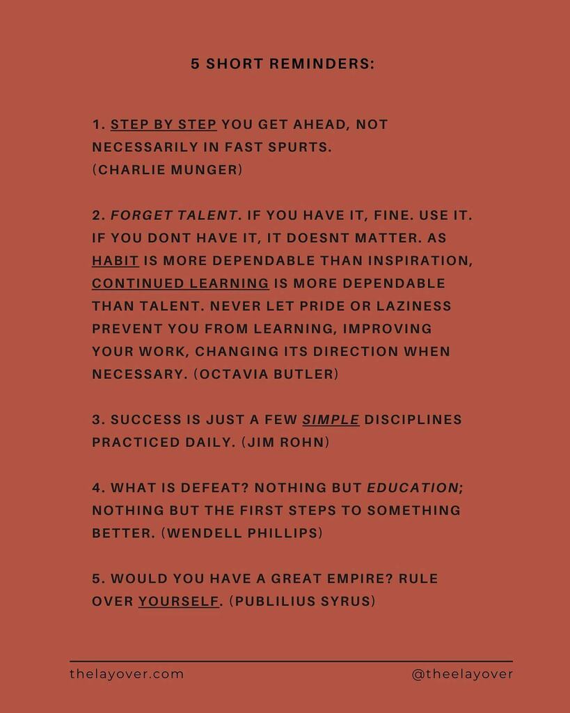 theelayover's tweet photo. 5 short reminders to start your week 💭 https://t.co/cajSKQbNIg https://t.co/A5wqtqupsc