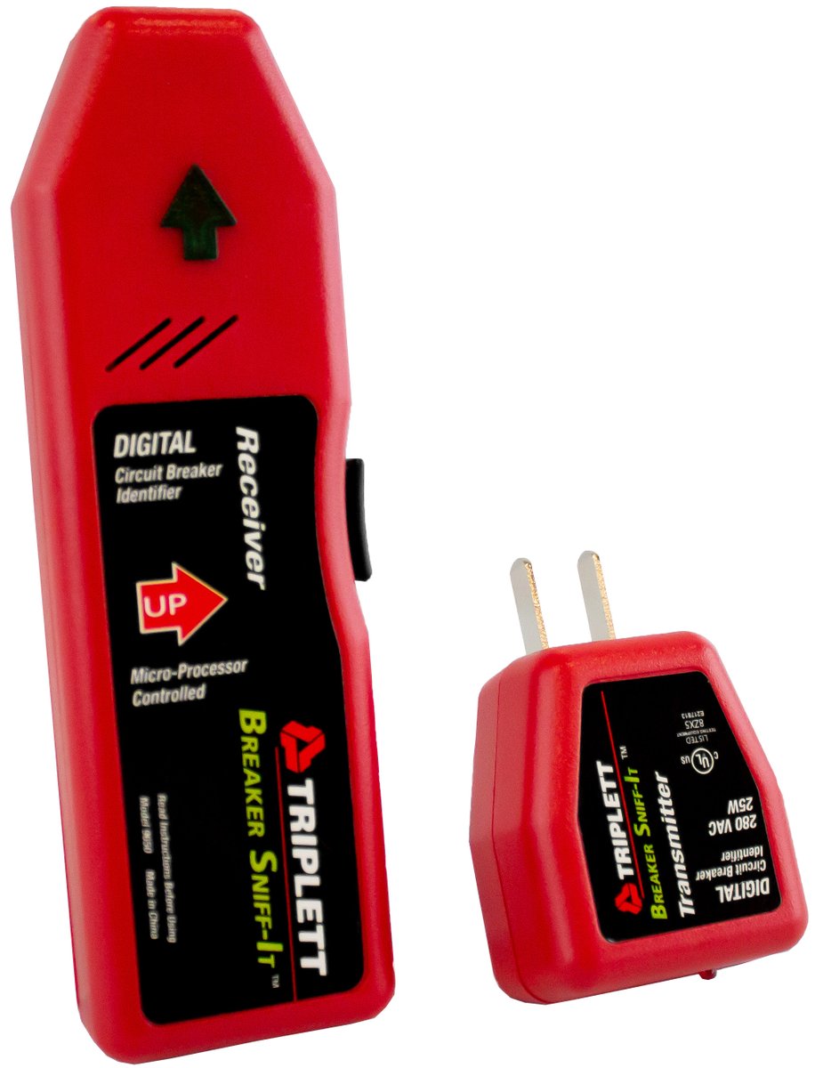 test_tools's tweet image. The Triplett Breaker Sniff-It™ #CircuitBreakerFinder comes with a remote and main unit that work together to help locate breaker locations with visual and audible indication. The Sniff-It™ is fully automatic with no adjustment necessary: bit.ly/3f6ULK6