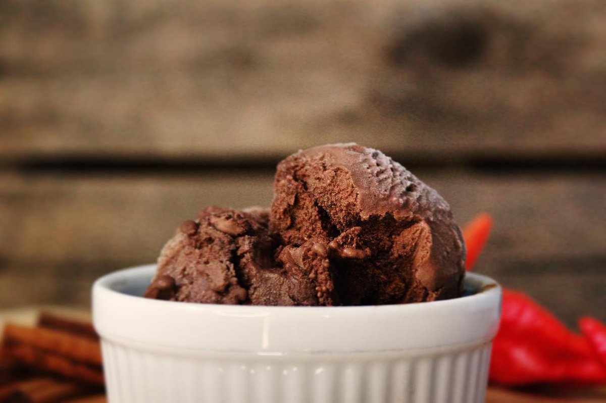 Spicy Mexican chocolate ice cream (made with fresh #habanero). Happy day after national #icecream day!