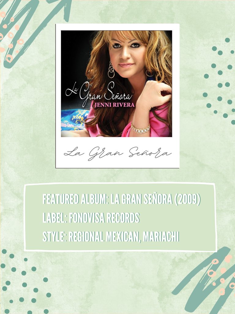Jenni Rivera, “La Diva de la Banda,” was an icon in the Regional Mexican genre. She produced gold, platinum, and double-platinum records. Throughout her life, she was an advocate for women’s rights and "children subject to abuse.” Many mourned her tragic passing in 2012.
