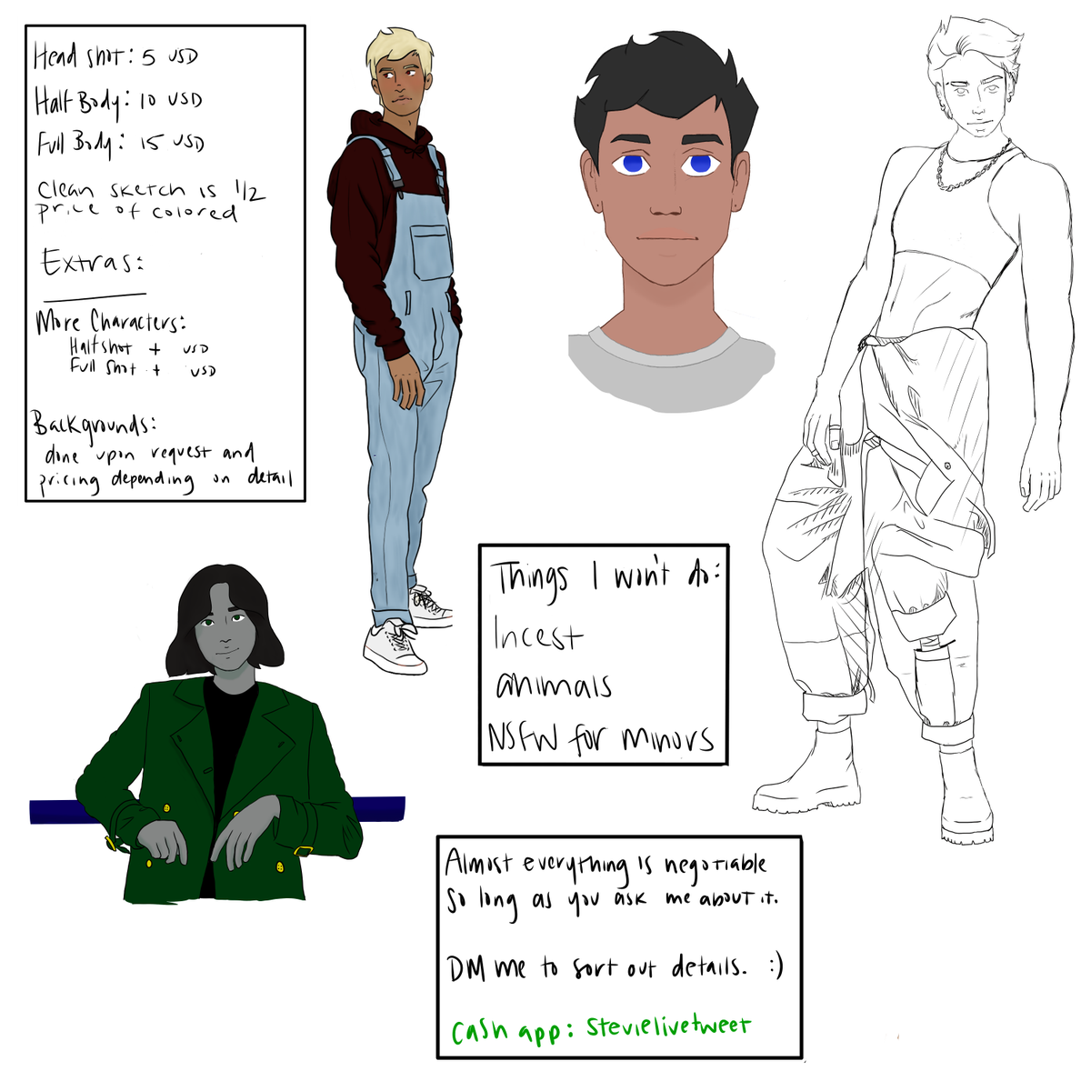 livetweetinghs's tweet photo. Hi, my name is Stevie and im a queer nonbinary artist who was just kicked out of my house. Ive found a place with what i had saved but covid is hindering the job search so some commissions would be really awesome right now. I lowered my typical prices as well. anything helps <3 https://t.co/QeXz5nHBUI