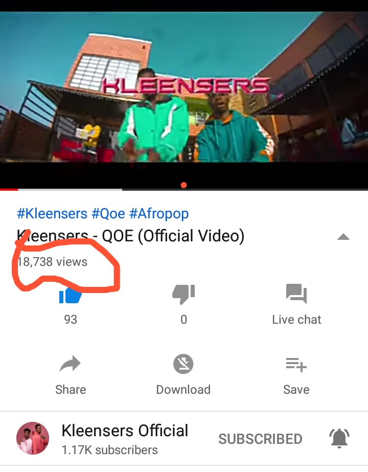 Taitdreamgh's tweet photo. Kleensers - Qoe (Official Video) hit 18,000 views less than 3 weeks  ✨ 🎊  🎊 🎆. Congrats to everyone supporting us, let keep sharing and streaming till 100,000 views💪🔥.        https://t.co/WorGRHvQWa https://t.co/MD9gr3EXLJ