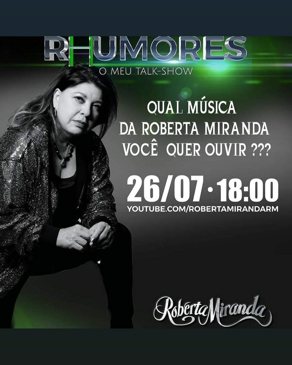 SRobertamiranda's tweet photo. Quero ouvir a música #TudoEmVoceMeAtrai na #live
#RHumores Dia 26/07 Live da @RobertaMiranda1
Às 18:00 IMPERDÍVEL
.
#ROBERTAMIRANDA
#BlueworkEventos
#ToNaMaoDeDeus
#TudoEmVoceMeAtrai
#RobertaMirandaRainhaSertaneja
#RobertaMiranda2020 https://t.co/bhjnQyCyLJ