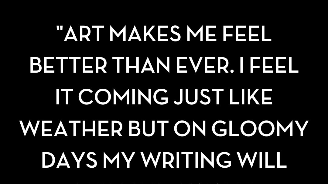 AHJNetwork's tweet photo. “Art makes me feel better than ever. I feel it coming just like weather but on gloomy days my
writing will not slip away.” - Youth Participant #aiyn #artsedu #arts4justice https://t.co/6ZcpZICqzB