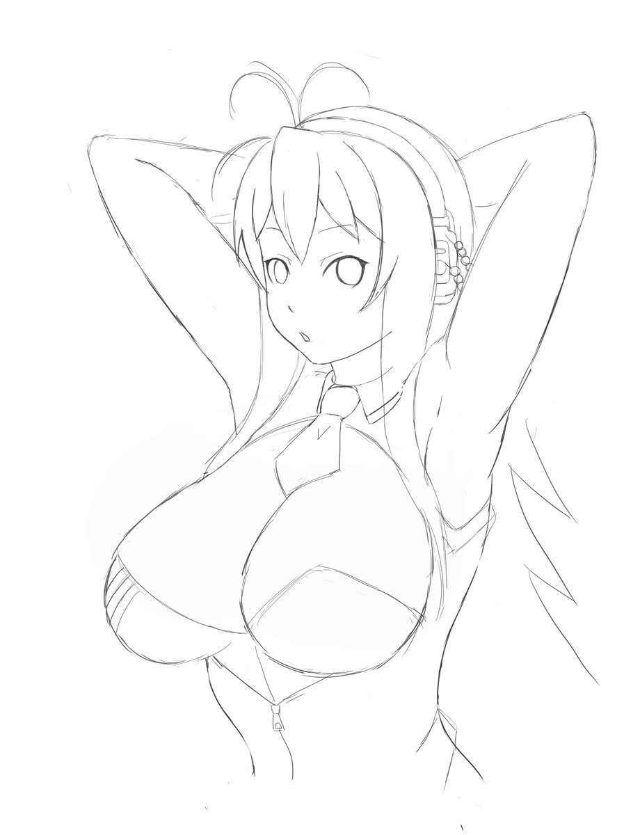 いつも、中くらいのおっぱいばかり描いてるので、ほかのサイズが苦手なので、大とか巨の練習中。 
#弦巻マキ 