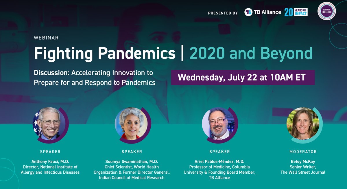 TBAlliance's tweet photo. As the world grapples with #COVID19, we are convening a virtual panel to reflect on the future of infectious disease product development and pandemic response. Register here ➡️ https://t.co/ybIX6HfE3u https://t.co/kVhr7wFtKm