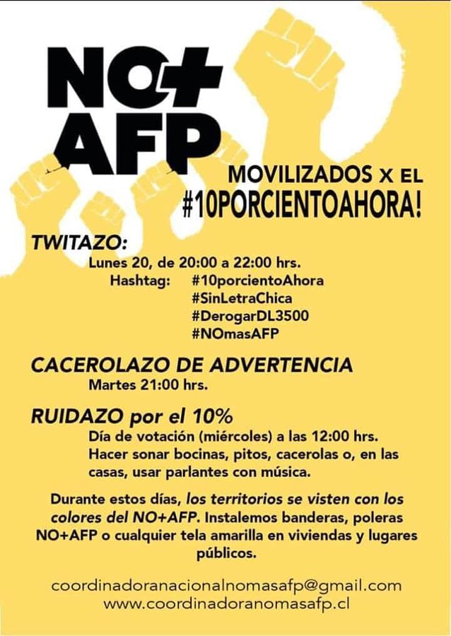 MemeFonty's tweet photo. #Retiro10xCiento 
#NoMasAFP 

VAMOS QUE SE PUEDE. 

POR TODOS Y TODAS  QUE NECESITAMOS NUESTRO DINERO PARA COMER; COMPRAR REMEDIOS; PAGAR CUENTAS

VIVIR CON DIGNIDAD https://t.co/xTtY6r9Tgr