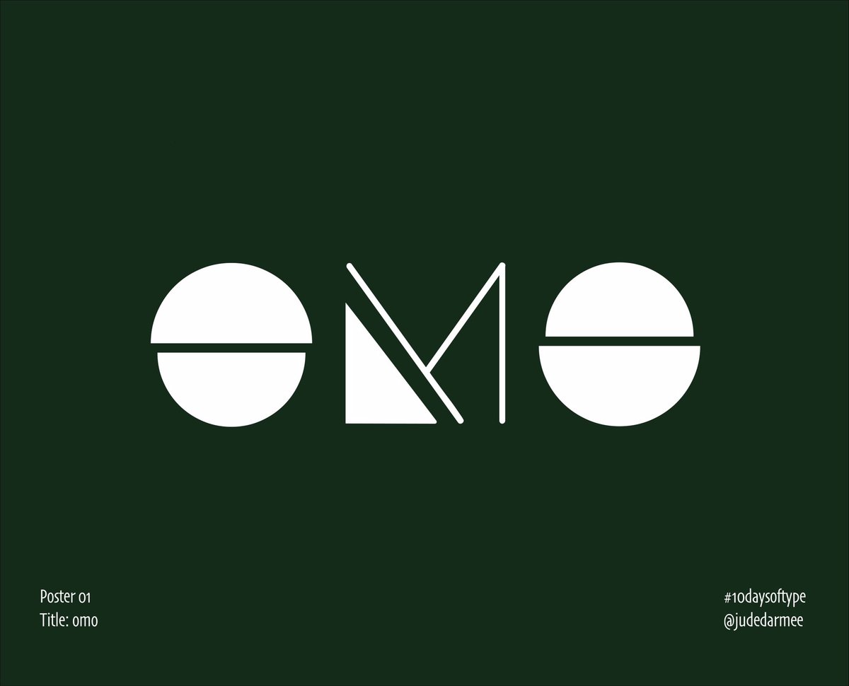 judedarmee's tweet photo. Done Day 1 : Design inspired by the emphasis sometimes placed on the letter ‘o’. #10DaysofType https://t.co/fowu1576zx