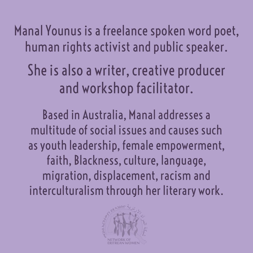 NetworkEriWomen's tweet photo. Manal Younus, another great Eritrean woman we want you to know about.
#Wewriteourownhistory https://t.co/xby4ublF5W