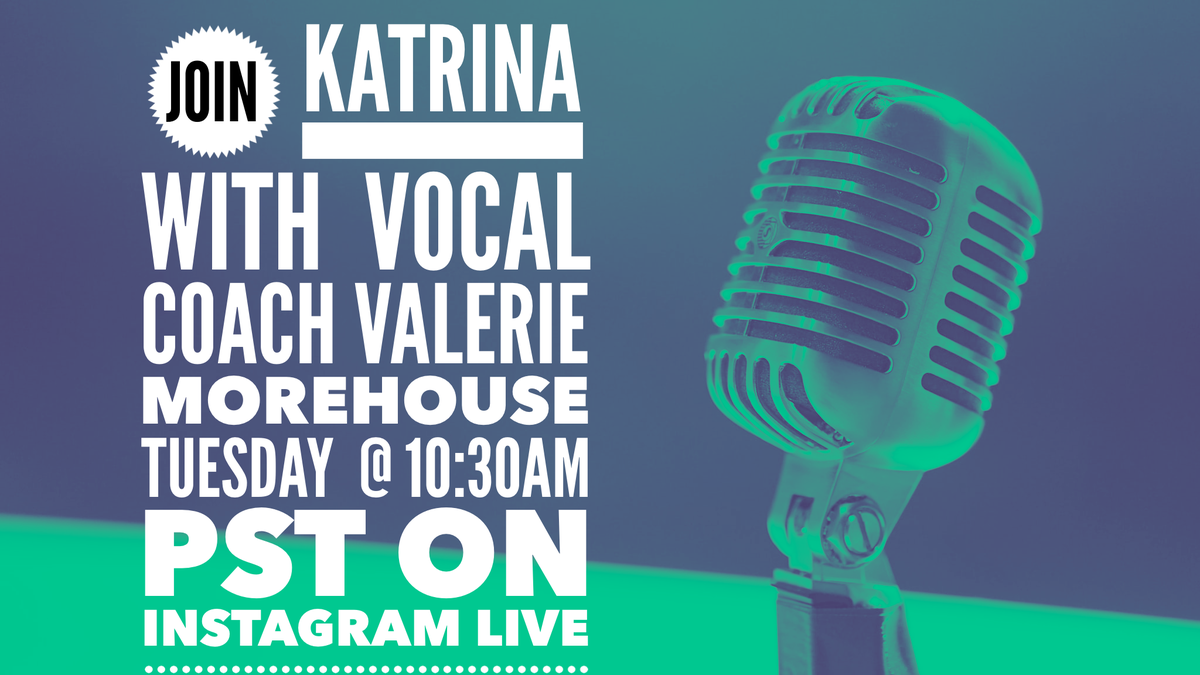 KatrinaMusic's tweet image. JOIN @KatrinaMusic &amp;amp; Vocal Coach @Val_Morehouse via @Instagram Live TUESDAY at 10:30amPST.  [Watch] bit.ly/35eaVNK #Singer #VocalLesson #Instagram