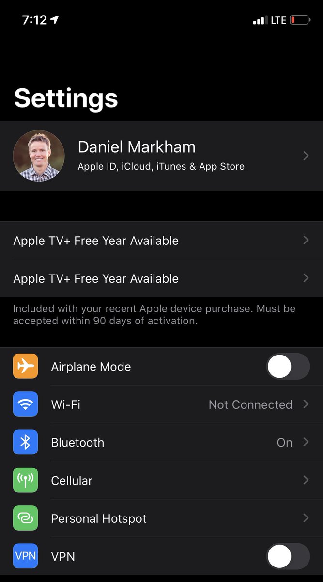 Apple может показывать рекламу своих сервисов в меню настроек iOS