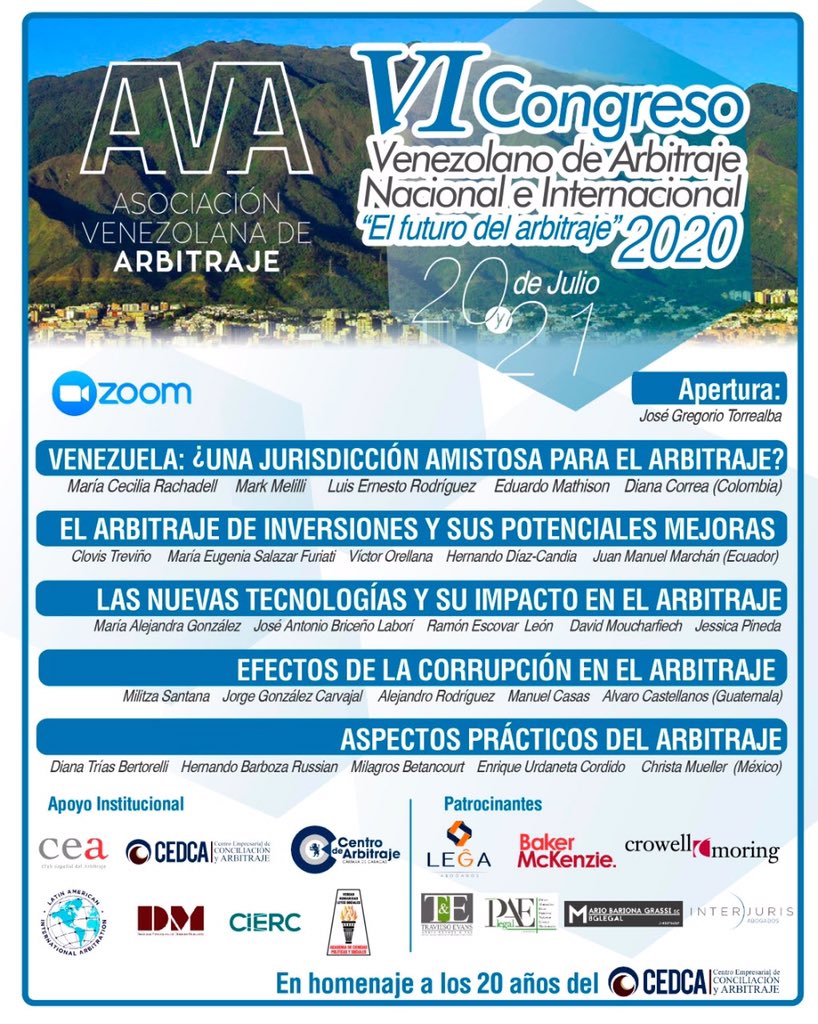 DanielPerezUsm's tweet photo. VI Semana del Arbitraje de Caracas
#AVA @AvArbitraje #CEDCA @CEDCAorg https://t.co/AfB1dz58o8