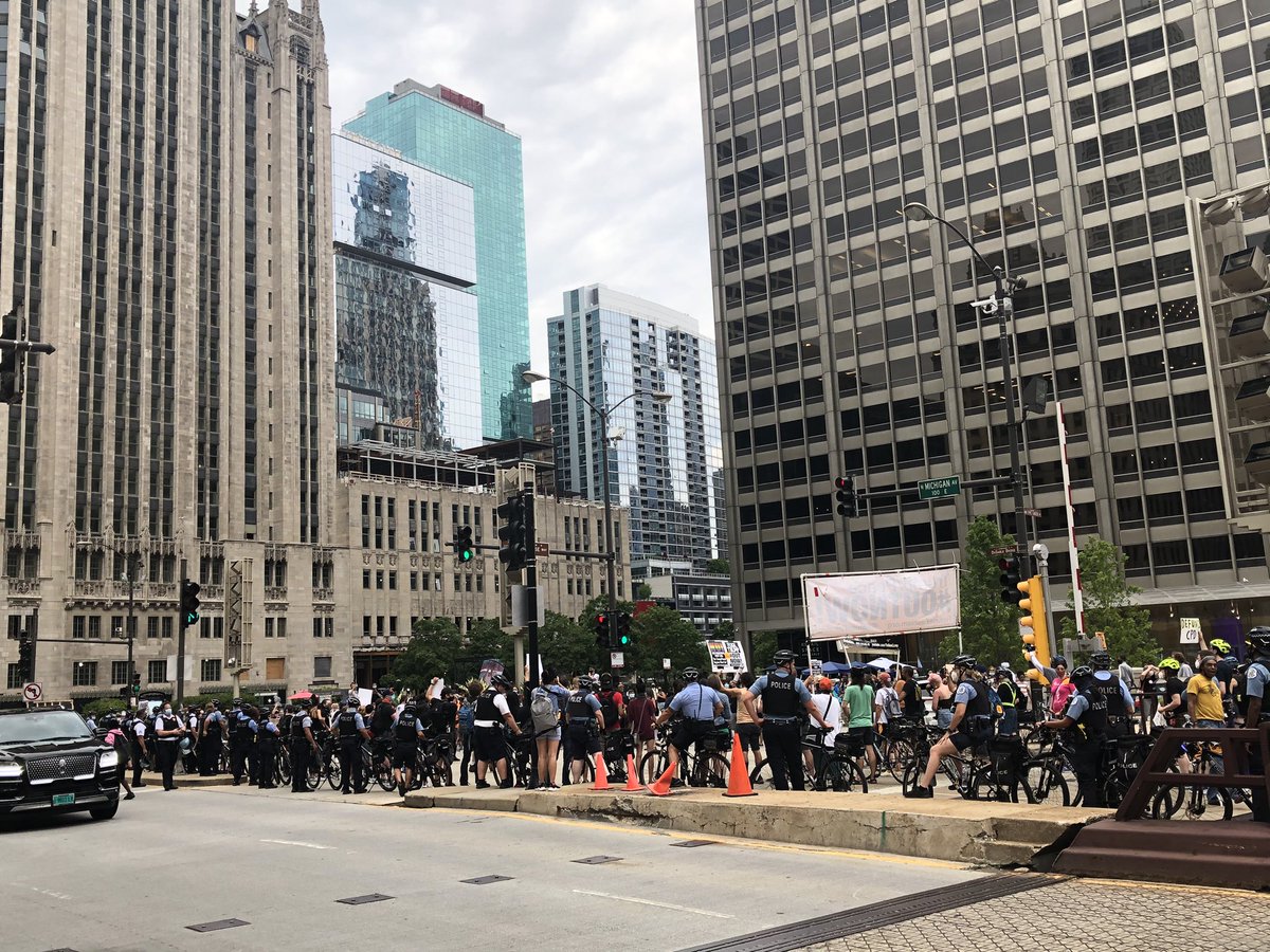 The protest group is on Michigan Ave.