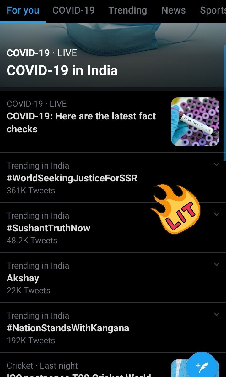 Taniyasingh2001's tweet photo. #itssr fans are unstoppable on trending!!!!!
#JusticeForSushantSinghRajput
@KanganaTeam
@Payal_Rohatgi
@ishkarnBHANDARI
@Swamy39
#WorldSeekingJusticeForSSR
#SushantTruthNow https://t.co/UiZ84y3g4t