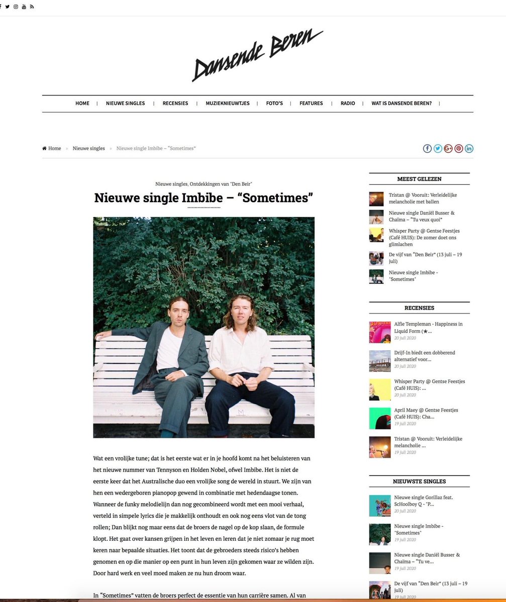 Imbibe new single Sometimes.... “An absolute gem that should not be missing in any playlist." <a href="/DansendeBeren/">Dansende Beren</a> 👉🎧
youtube.com/watch?v=1IgIMg…