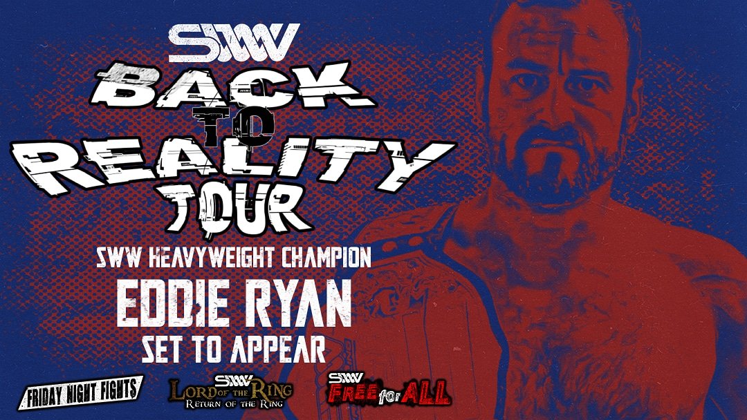 swwwrestling's tweet photo. EDDIE RYAN will be at all 3 nights of the Back To Reality Tour 2021
January 29th-31st 2021
Tickets on sale 01/08/20 at https://t.co/VHBE9AengU & https://t.co/x6iBmWMeyE
#SWW #BiggerBetter #WeShallNotBeMoved #BackToRealityTour https://t.co/4PCUHULC2h