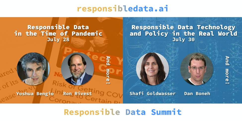 The Responsible Data Summit launches next week! Tune in July 28 for Responsible Data in Time of Pandemic responsibledata.ai/pandemic and July 30 for Responsible Data Technology & Policy in Real World responsibledata.ai/technology Help found a new ethos on Responsible Data! #responsibledata