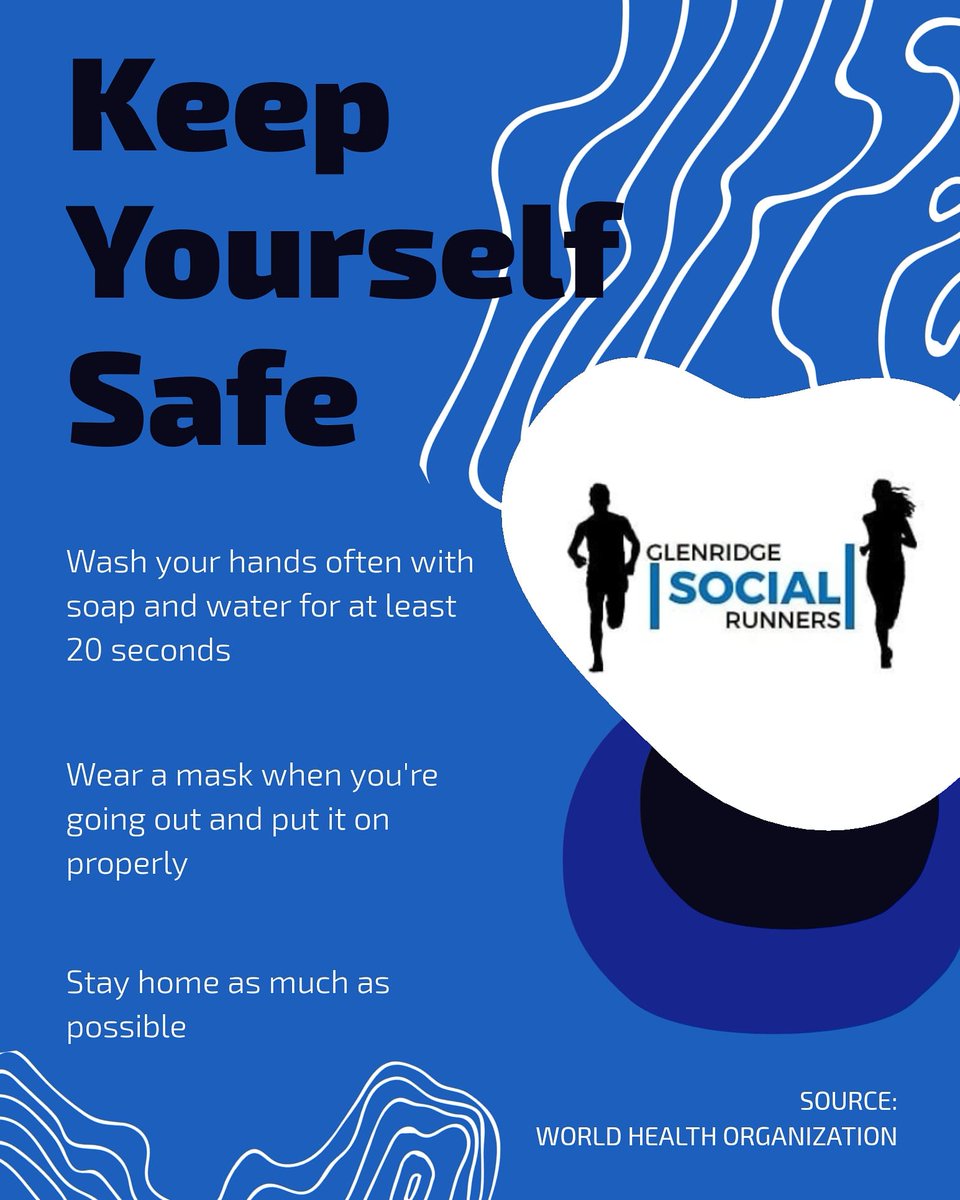 Hey Social Runners! Remember to keep stay safe during these times.

Take the following measures to protect yourself and loved ones from Covid-19. 

#GlenRidgeSocialRunners
RunYourKasi
#SocialRunners
#RunningforFun 
#FetchYourBody2020