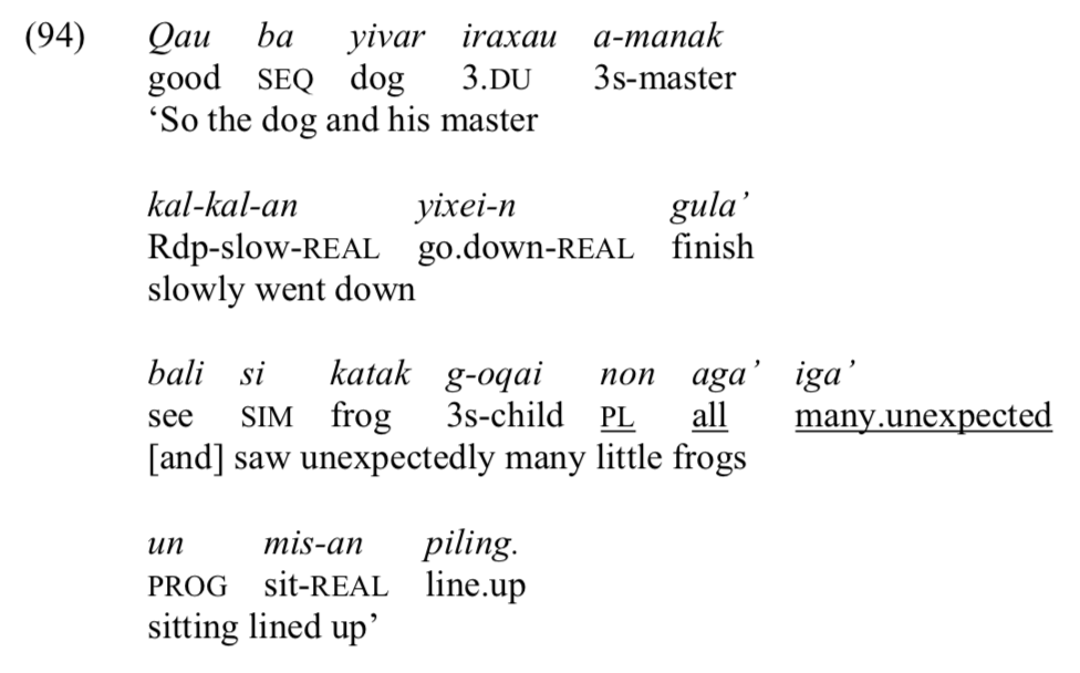 stipulative's tweet photo. This example is not interesting for my research, but the NP "unexpectedly many little frogs" must be shared. (Klamer 2010:215) #lingdata #lingex #linguisticsexample #teiwa #alorpantar

And: 🐸🐸🐸🐸🐸🐸🐸🐸🐸🐸🐸🐸🐸🐸🐸🐸🐸🐸🐸🐸🐸🐸🐸🐸🐸🐸🐸🐸🐸🐸🐸🐸🐸🐸🐸🐸🐸🐸🐸🐸🐸🐸🐸 https://t.co/pfUnIUMCSc