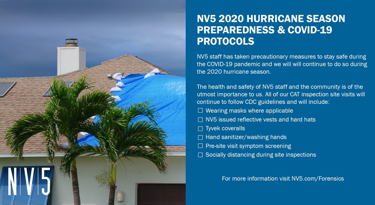 NV5_inc's tweet photo. NV5 2020 Hurricane Season Preparedness &amp; COVID-19 Protocols. https://t.co/r5uSwEQmhy https://t.co/CpeBbO51kz