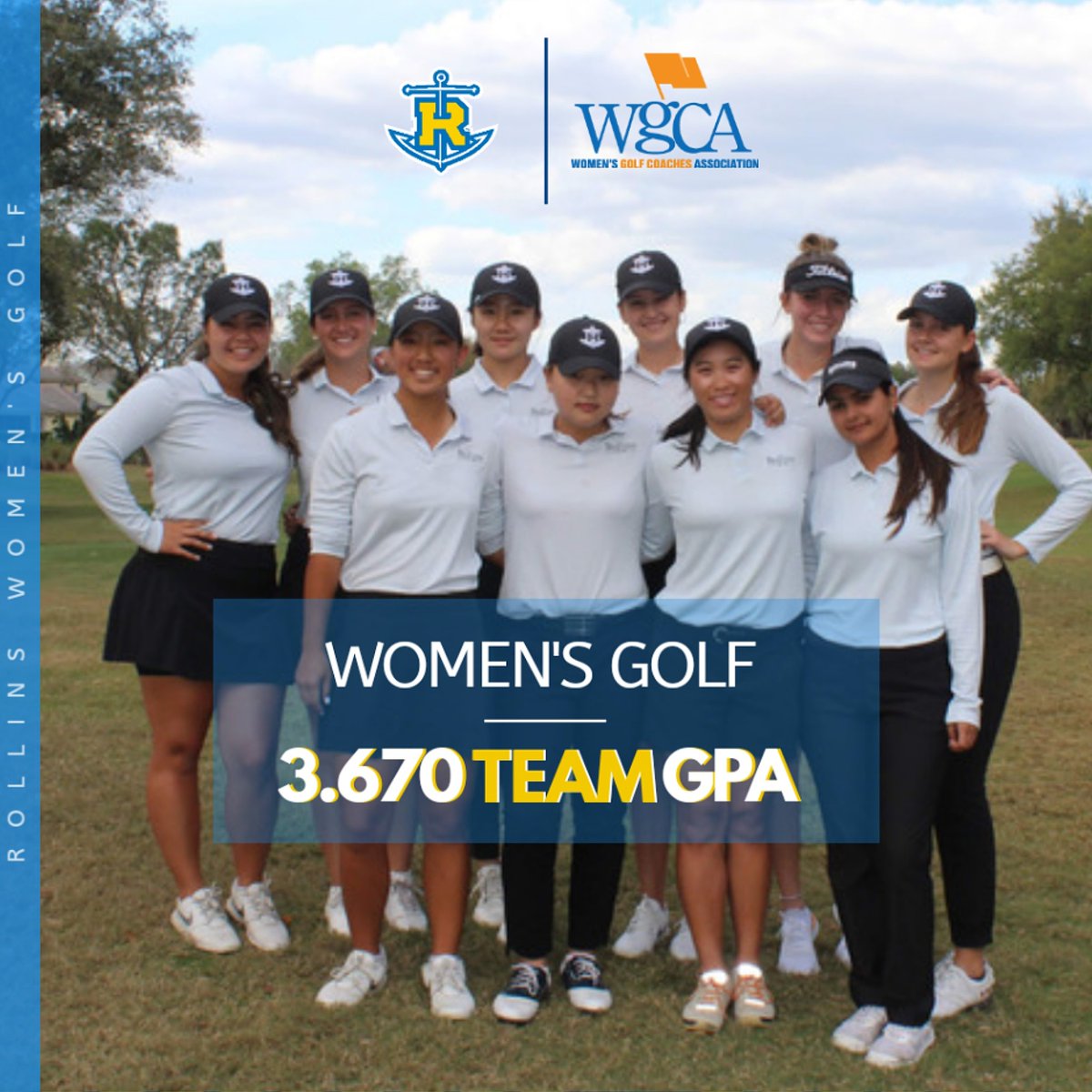 RollinsGolf's tweet photo. 🚨 @WGCAGOLF named this SupersTARS team among the highest All-Scholar Team GPA in the country. Despite the all-nighters to attend class at odd hours with international time differences, these ladies stayed dedicated. Well done &amp; let's continue to climb, Tars #IvyLeagueoftheSouth https://t.co/mTKlEhXbpZ
