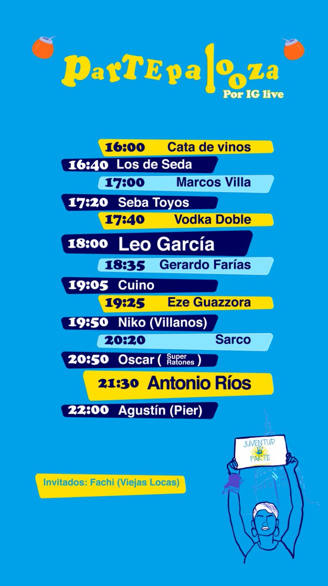 juventud_parte's tweet photo. Feliz #DiaDelAmigo ! Ya arrancamos con el festejo en #PartePalooza ! Nos vemos en vivo a través de https://t.co/8AZFO7bFcK @claudioaferreno @alferdez https://t.co/x6lAELuUbB