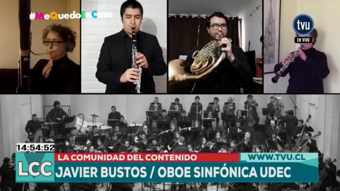 TeatroUdec's tweet photo. Javier Bustos, oboísta de la #OSUC, cuenta los detalles del Programa de Cámara con la Serenata de Mozart, en La Comunidad del Contenido.
#orquesta #sinfónica #vrim_UdeC #Corcudec #lcc @TVU_television @vrim_udec @udeconcepcion https://t.co/TkYca5Evf2