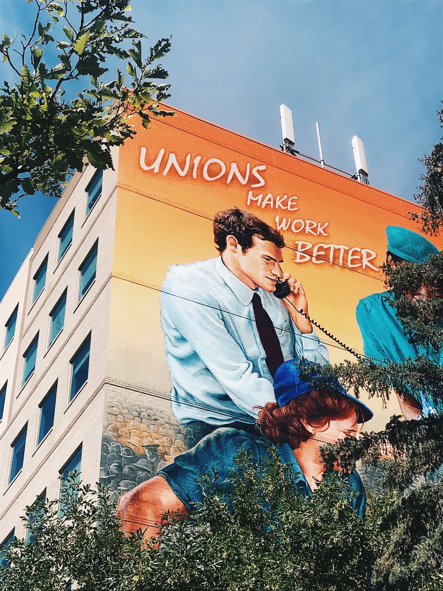 Taking a stroll through the city? Stop by the Union Centre on Broadway and check out this amazing new mural by Charlie Johnston paying homage to the history and hard work of unionized workers in Winnipeg.  #SolidarityinAction #1919strike #ExploreMB