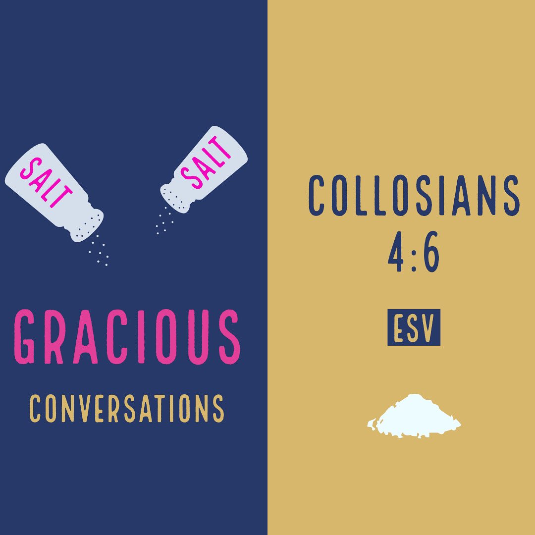 _BethesdaChurch's tweet photo. “Let your speech always be gracious, seasoned with salt, so that you may know how you ought to answer each person.”
Colossians 4:6 ESV https://t.co/A0pKVueTYc